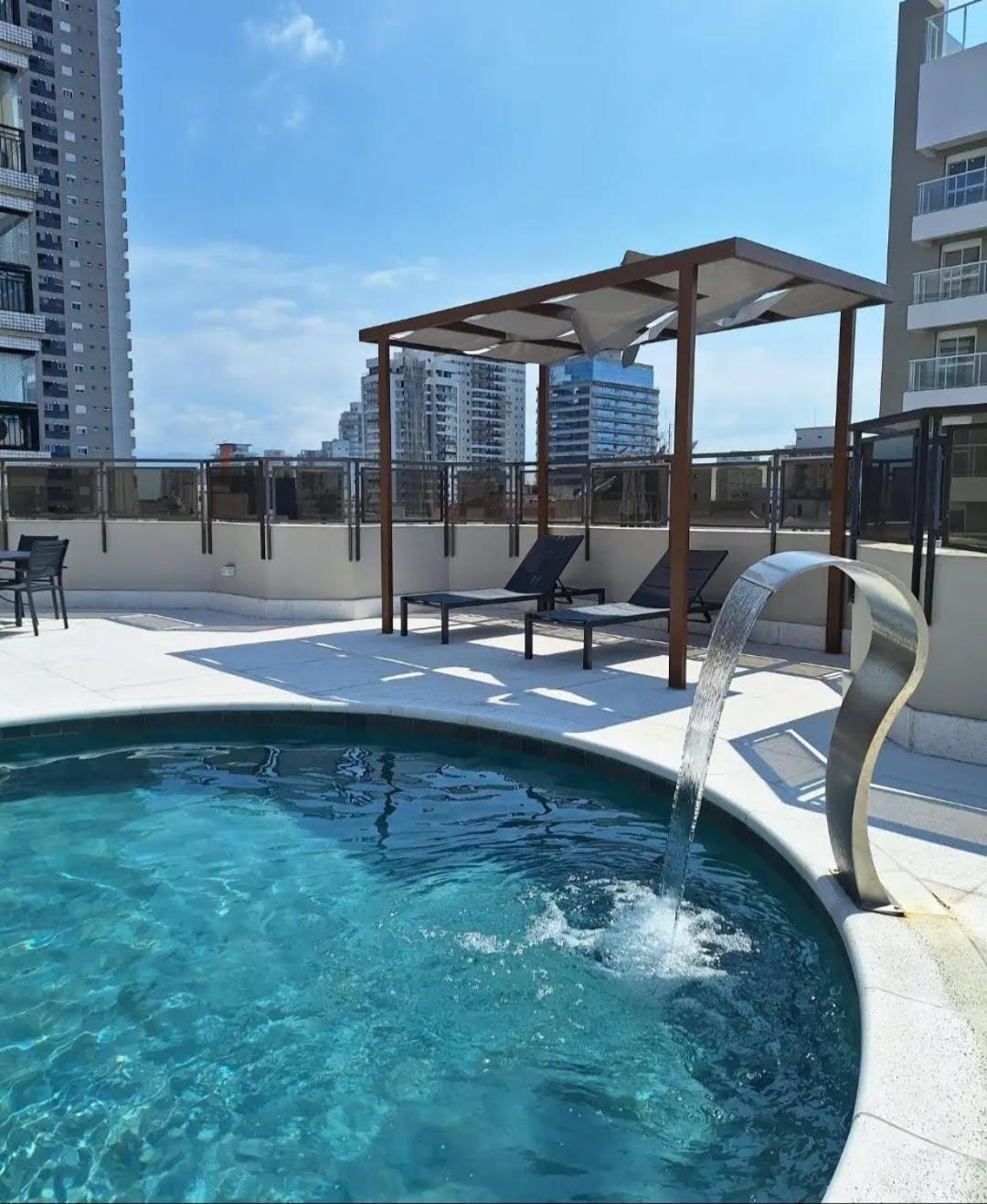 Lindo Flat No Edificio Cosmopolitan, Com Garagem E Piscina Appartement Santos  Buitenkant foto